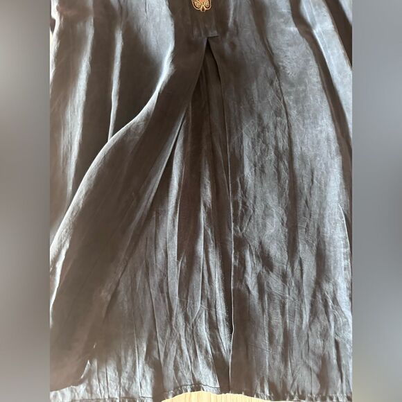 Sue Wong Vintage bohemian Tunic in charcoal grey with beaded buttons - Size L - Picture 4 of 8